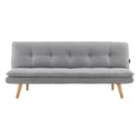 Sarantino 3-Seater Linen Sofa Bed with Curved Design — Dark Grey, Wooden Legs — Allure Home Collections