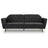 Sarantino Faux Velvet Tufted Convertible Sofa Bed — Brown, Wooden Legs — Allure Home Collections