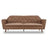 Sarantino Faux Velvet Tufted Convertible Sofa Bed — Brown, Wooden Legs — Allure Home Collections