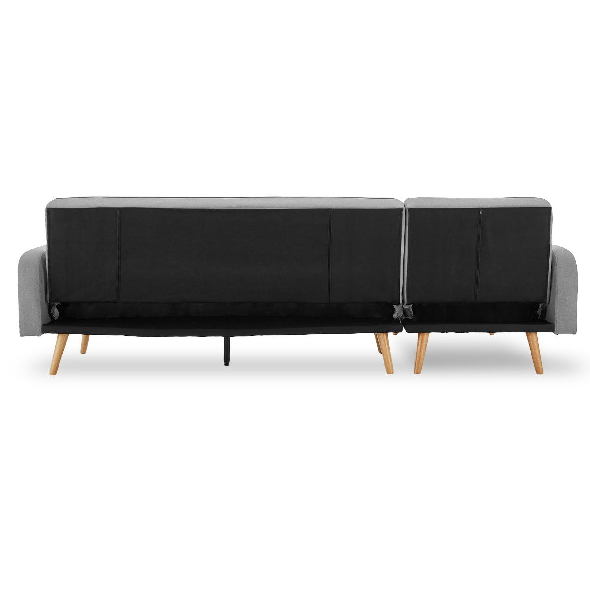 Sarantino 3-Seater Corner Sofa Bed - Light Grey