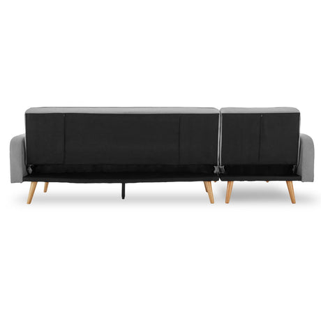 Sarantino 3-Seater Corner Sofa Bed - Light Grey