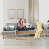 Sarantino 3-Seater Corner Sofa Bed - Light Grey