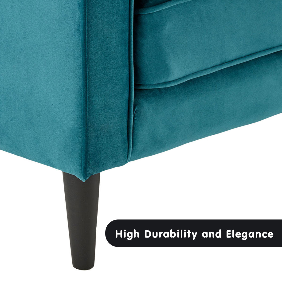 Sarantino Elegant Blue Faux Velvet Sofa Bed