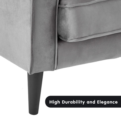 Sarantino Faux Velvet Sofa Bed in Grey