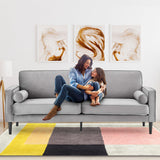 Sarantino Faux Velvet Sofa Bed in Grey