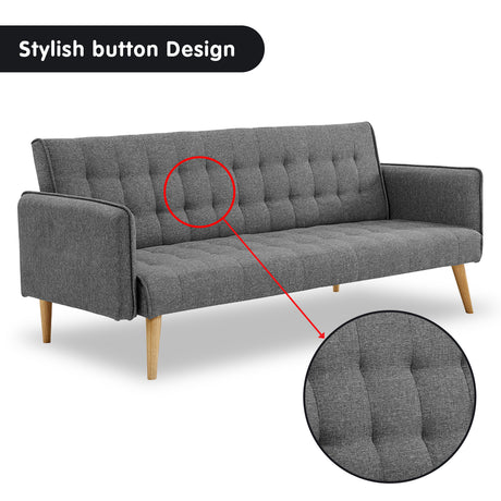 Sarantino Grey 3-Seater Modular Sofa Bed