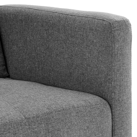 Sarantino Tufted Faux Linen 3-Seater Sofa Bed with Armrests — Light Grey — Allure Home Collections