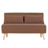 Sarantino 2-Seater Adjustable Sofa Bed - Brown