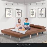 Sarantino 2-Seater Adjustable Sofa Bed - Brown
