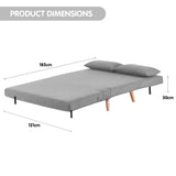 Sarantino Grey 2-Seater Adjustable Sofa Bed