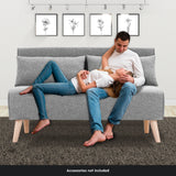 Sarantino Grey 2-Seater Adjustable Sofa Bed