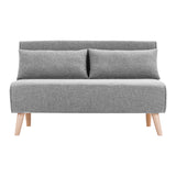Sarantino Grey 2-Seater Adjustable Sofa Bed