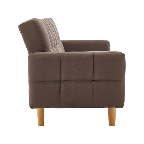 Sarantino Modern Brown 3-Seater Sofa Bed