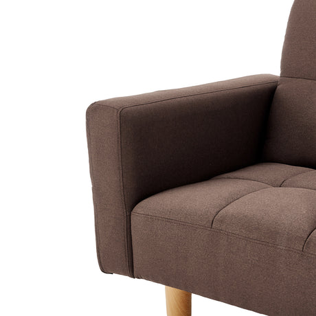 Sarantino Modern Brown 3-Seater Sofa Bed