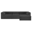 Sarantino NOVI 3-Seater Modular Sofa with Ottoman — Black, Non-Slip Base — Allure Home Collections