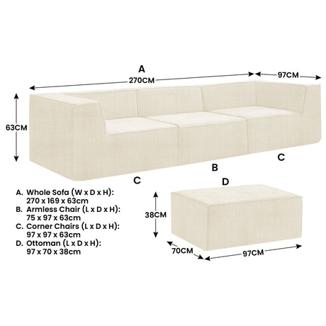 Polop 3 Seater Modular Sofa