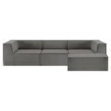 Polop grey polyester modular sofa in a modern living room