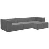 Sarantino NOVI 3-Seater Modular Sofa with Ottoman — Grey, Non-Slip Base — Allure Home Collections