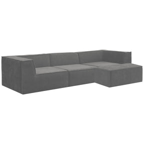 Valldemossa grey fabric 3 seater modular sofa with matching ottoman