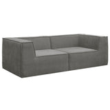 Sarantino NOVI 3-Seater Modular Sofa with Ottoman — Grey, Non-Slip Base — Allure Home Collections