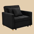 Santa Pola black linen sofa bed in a modern living room