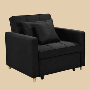 Santa Pola black linen sofa bed in a modern living room