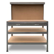 Furka silver three tier steel garage workbench with storage shelves