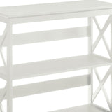 Sarantino Lucas Modern 3-Tier Bookshelf in White
