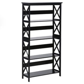 Marlow 5 tier cross panel bookshelf in a modern living space