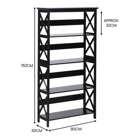Sarantino Daphne 5-Tier Modern Bookshelf