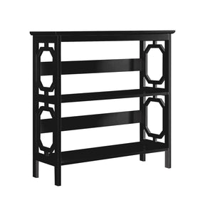 Henley black 3 tier compact bookshelf beside a desk