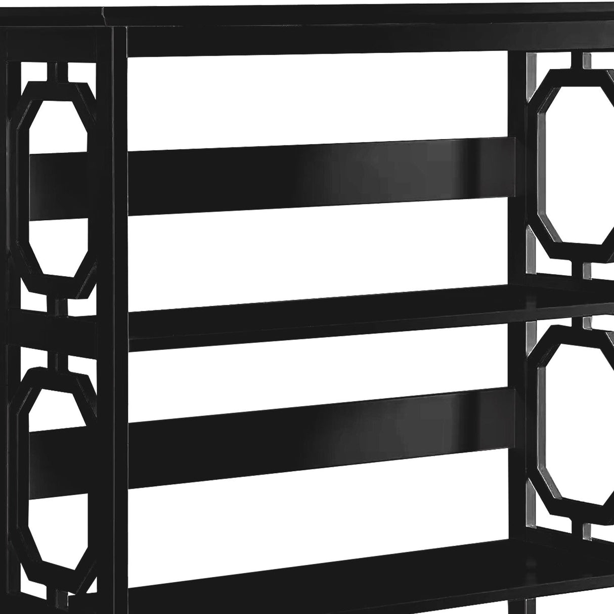 Sarantino Laurel Black 3-Tier Bookshelf