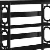 Sarantino Laurel Black 3-Tier Bookshelf