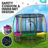 Causeway Kids Round Trampoline with Rainbow Pad and Enclosure, 8ft
