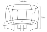Bangalee Round Trampoline with Rainbow Pad, Enclosure and Ladder, 10ft