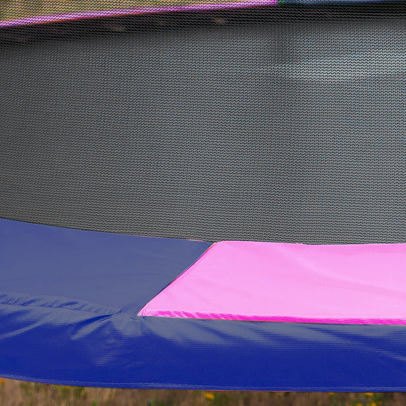 Bangalee Round Trampoline with Rainbow Pad, Basketball Set, Enclosure and Ladder, 10ft