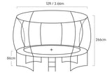 Lammermoor Round Trampoline with Rainbow Pad, Enclosure and Ladder, 12ft