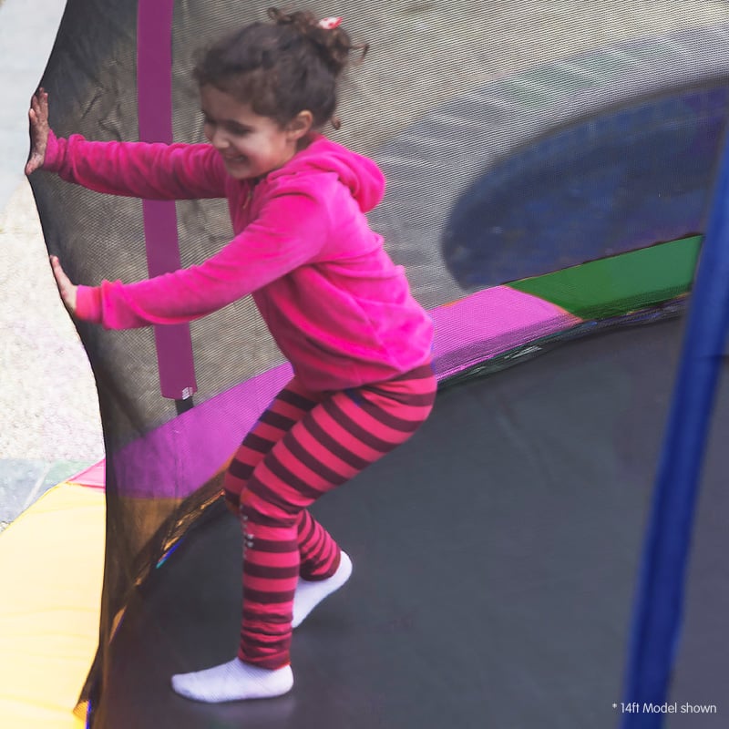 Lammermoor Round Trampoline with Rainbow Pad, Enclosure and Ladder, 12ft