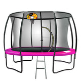 Rosslyn Round Trampoline with Basketball Set, Enclosure and Ladder, 14ft