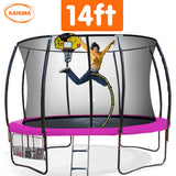 Rosslyn Round Trampoline with Basketball Set, Enclosure and Ladder, 14ft