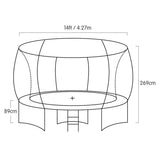 Rosslyn Round Trampoline with Basketball Set, Enclosure and Ladder, 14ft