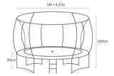 Mulambin Round Trampoline with Rainbow Pad, Enclosure and Ladder, 14ft