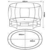 Zilzie Oval Trampoline with Reversible Pad and Ladder, 10ft x 15ft