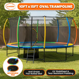 Zilzie Oval Trampoline with Reversible Pad and Ladder, 10ft x 15ft
