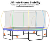 Zilzie Oval Trampoline with Reversible Pad, Basketball Set and Ladder, 10ft x 15ft