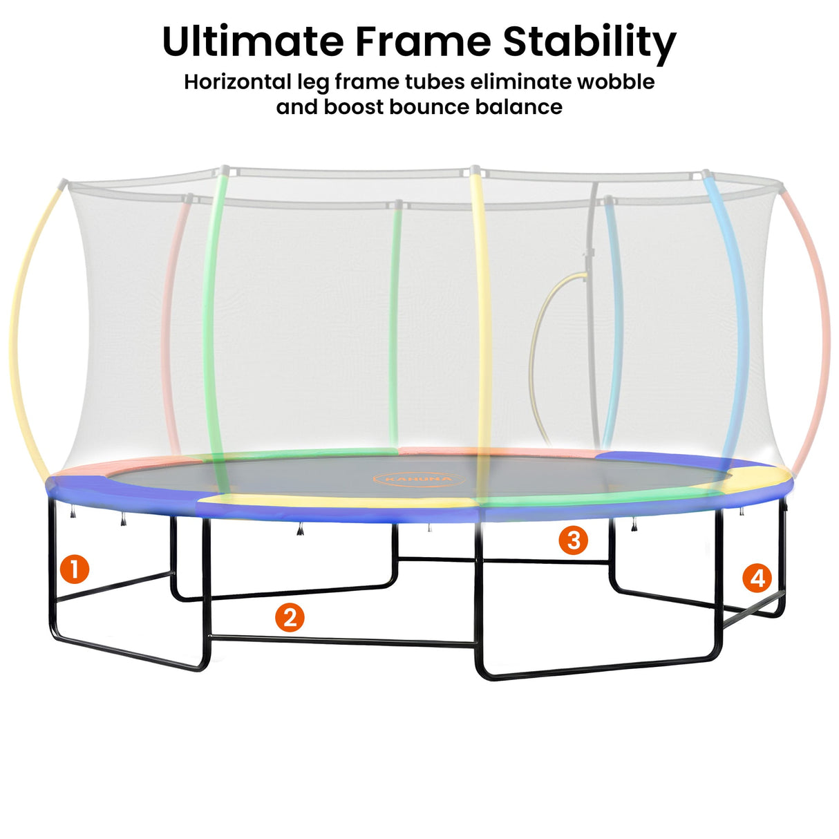 Zilzie Oval Trampoline with LED Lights, Basketball Set and Reversible Pad, 10ft x 15ft