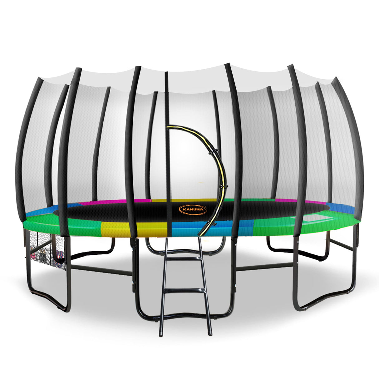 Farnborough Springless Round Trampoline with Basketball Set, Enclosure and Ladder, 12ft