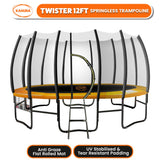 Farnborough Springless Round Trampoline with Basketball Set, Enclosure and Ladder, 12ft