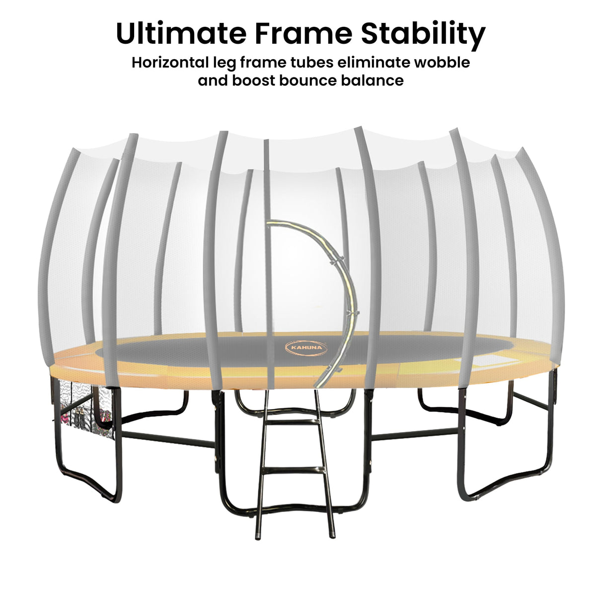Farnborough Springless Round Trampoline with Basketball Set, Enclosure and Ladder, 12ft