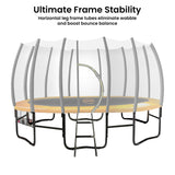 Farnborough Springless Round Trampoline with Basketball Set, Enclosure and Ladder, 12ft